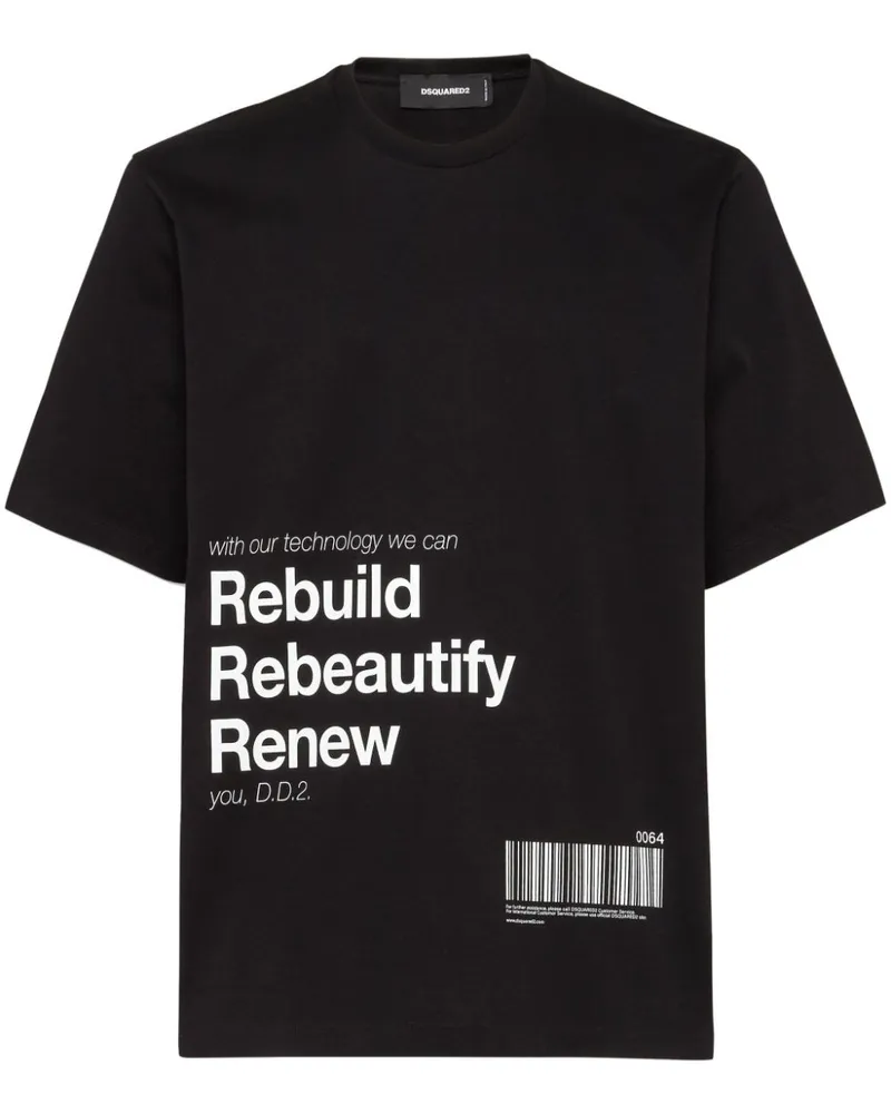 Dsquared2 T-Shirt mit grafischem Print - Schwarz Schwarz