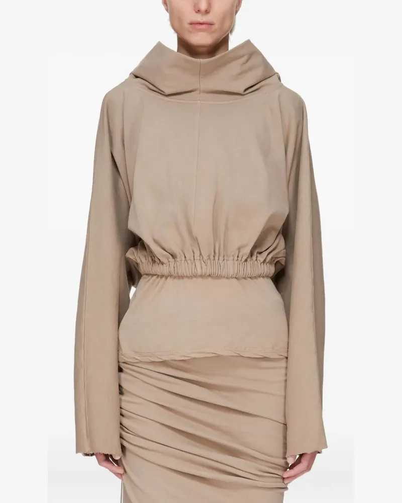DRKSHDW by Rick Owens Cropped-Hoodie - Nude Nude
