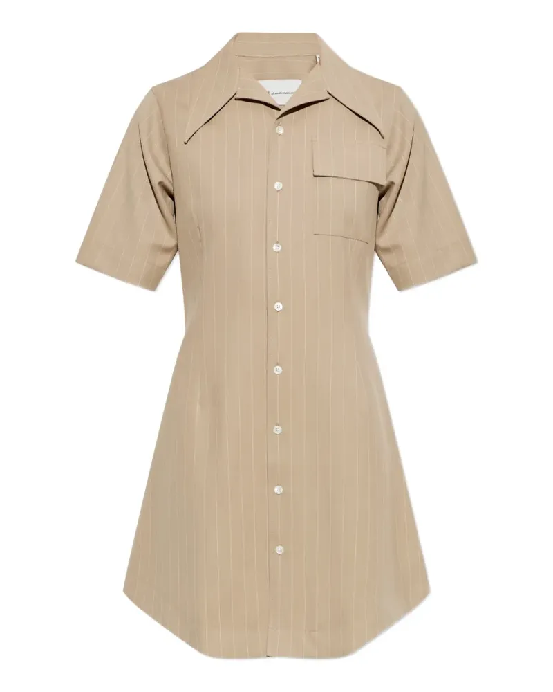 AMI Paris pinstripe-pattern wool dress - Nude Nude