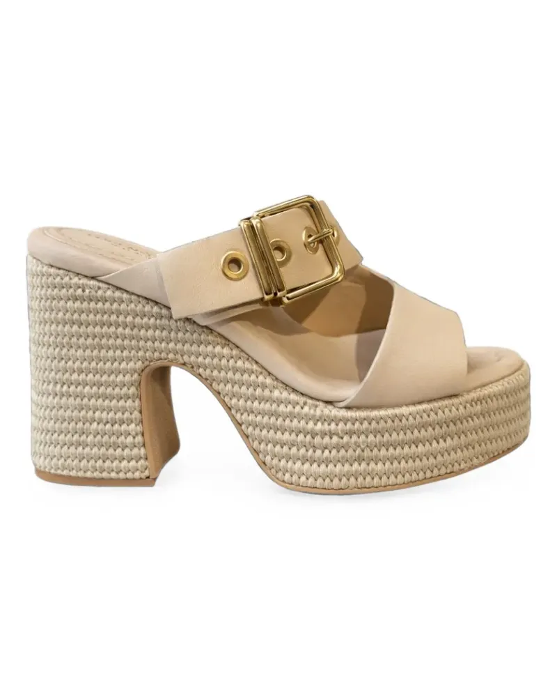 Lorenzo Mari Peonia 5 Plateau-Sandalen mit Schnalle - Nude Nude