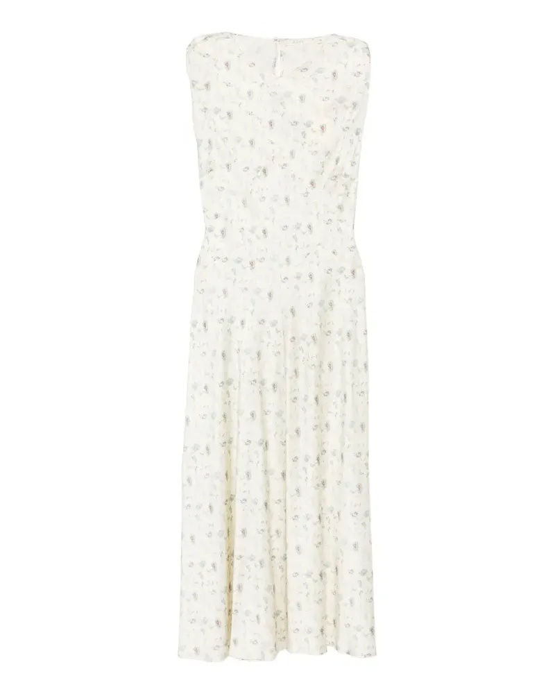 DÔEN Adelana Midikleid mit Blumenprint - Nude Nude