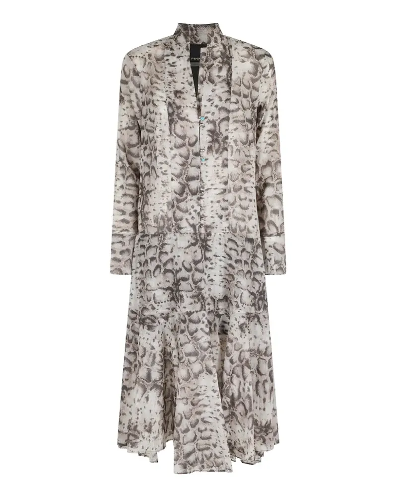 Pinko snakeskin-print tiered dress - Nude Nude