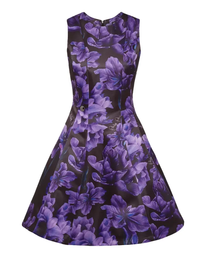 Philipp Plein Minikleid mit Blumen-Print - Schwarz Schwarz