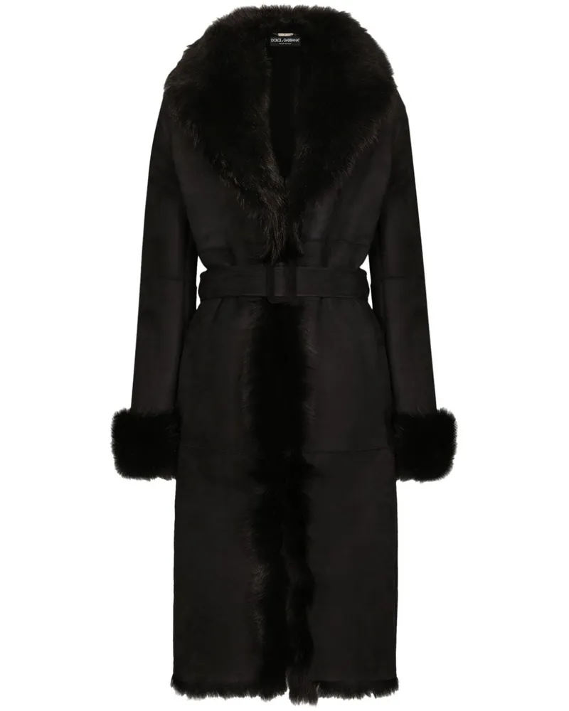 Dolce & Gabbana Mantel mit Gürtel - Schwarz Schwarz