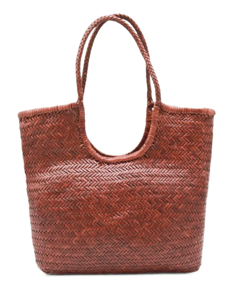 Dragon Diffusion NS Diagonal Triple Jump woven leather tote bag - Braun Braun