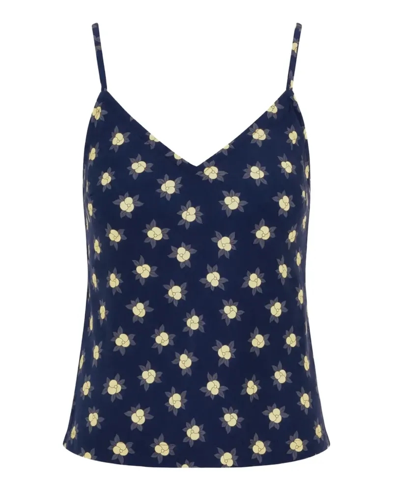 Laura Urbinati Bluse mit Kamelien-Print - Blau Blau