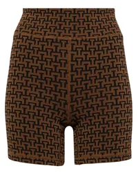 The Upside Lauf-Shorts aus Jacquard Braun