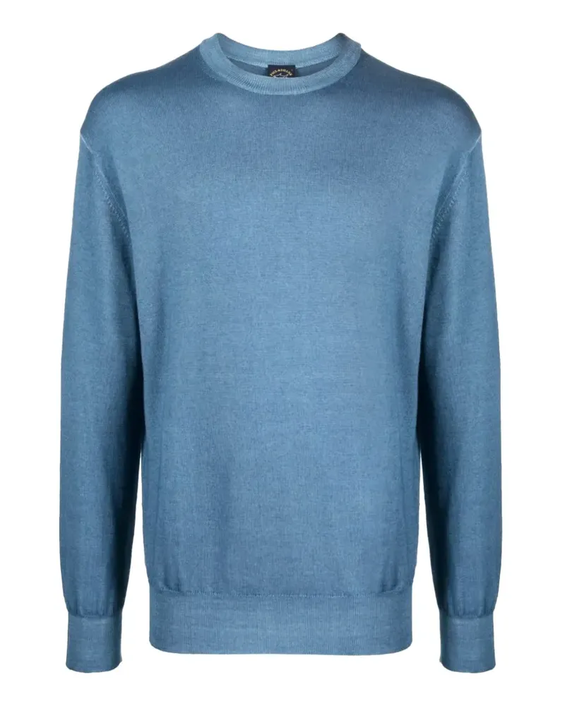 Paul & Shark Fein gestrickter Pullover mit Logo-Patch - Blau Blau