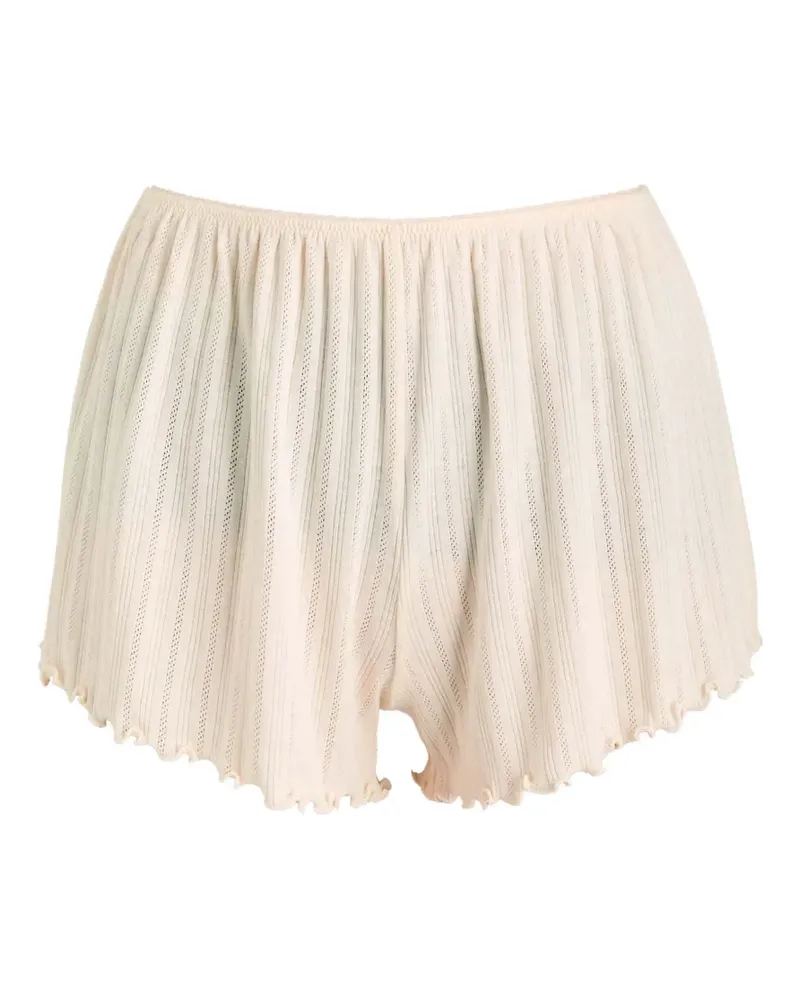 Eberjey pointelle ruffled pajama shorts - Nude Nude