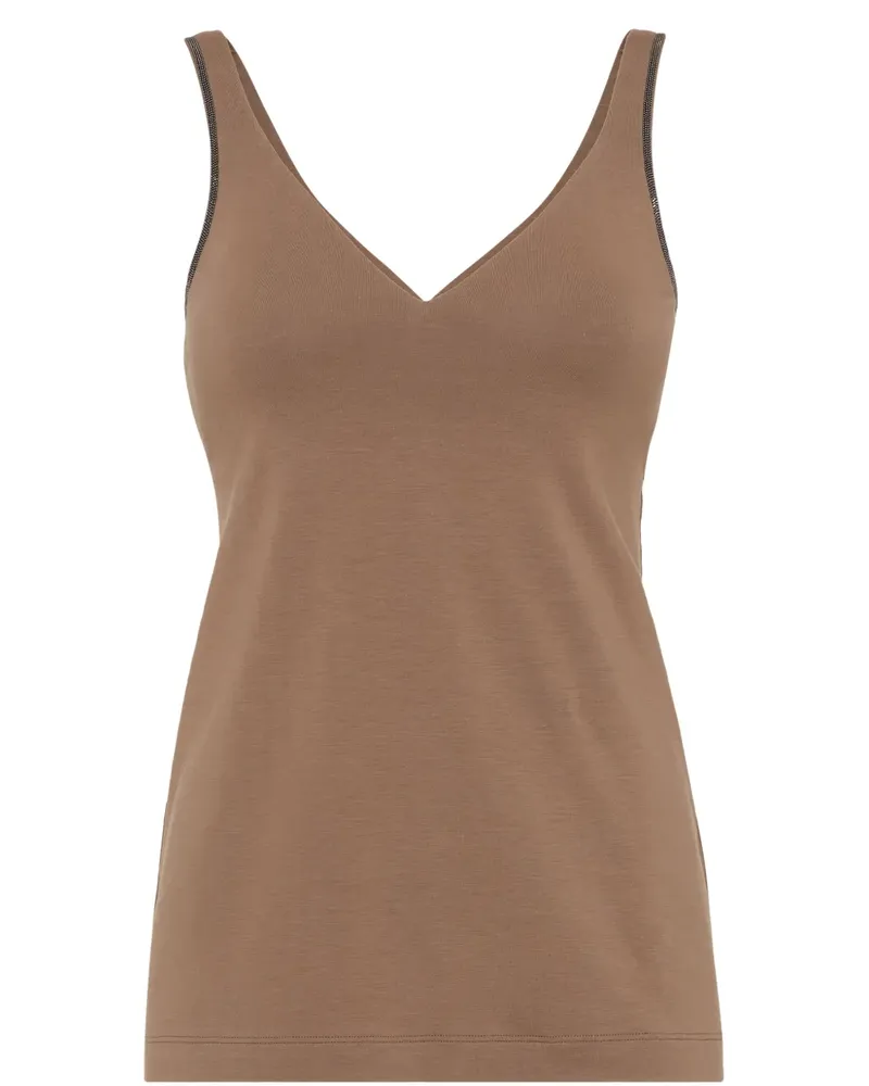 Brunello Cucinelli Oberteil aus Jersey - Braun Braun