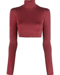 AMBUSH Cropped-Hemd mit Schachbrettmuster Rot