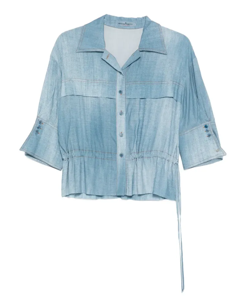 Ermanno Scervino Geknöpfte Bluse mit Ziernaht - Blau Blau