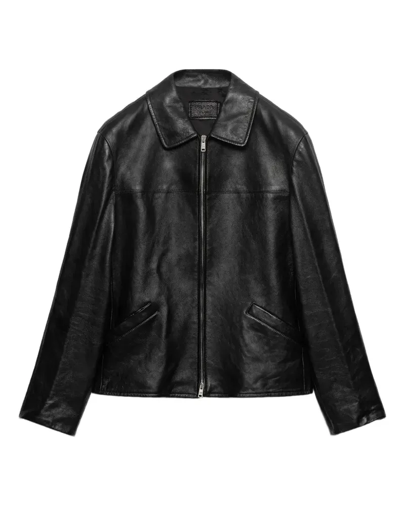 Prada Blousonjacke aus Nappaleder - Schwarz Schwarz