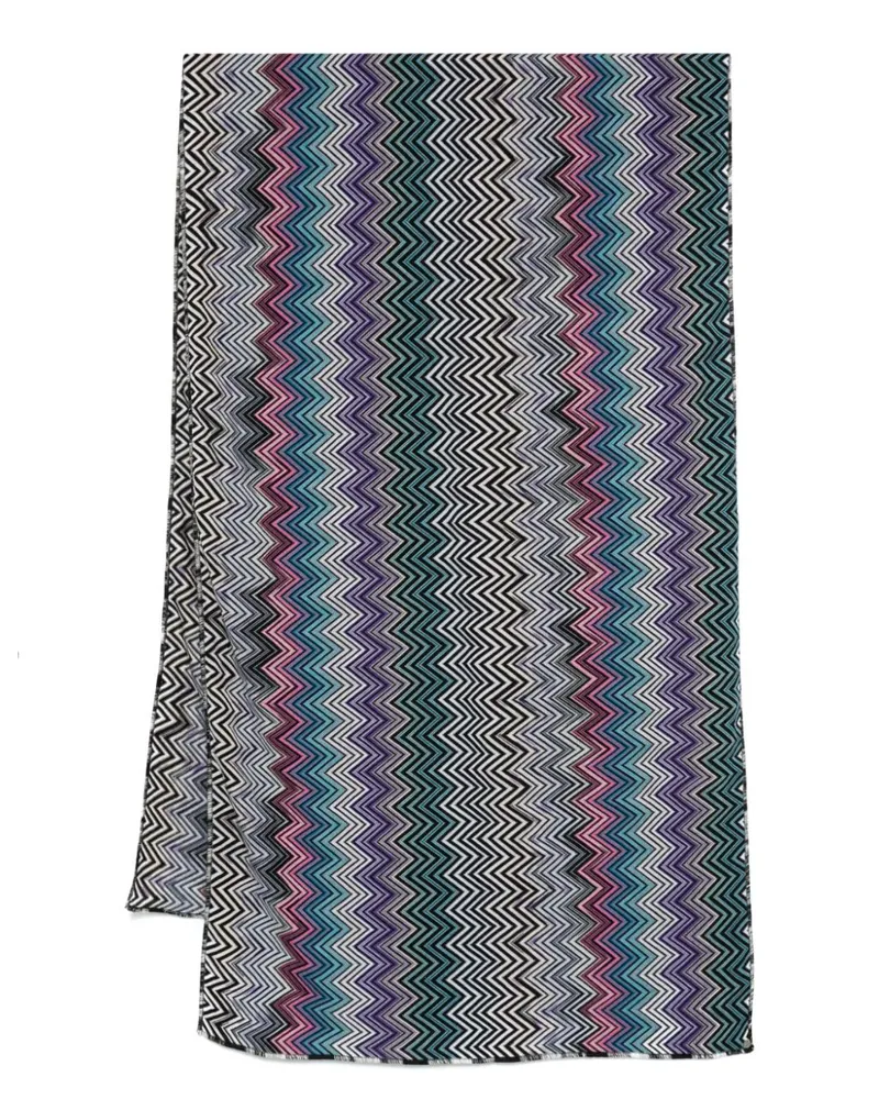 Missoni Schal mit Zickzackmuster - Schwarz Schwarz