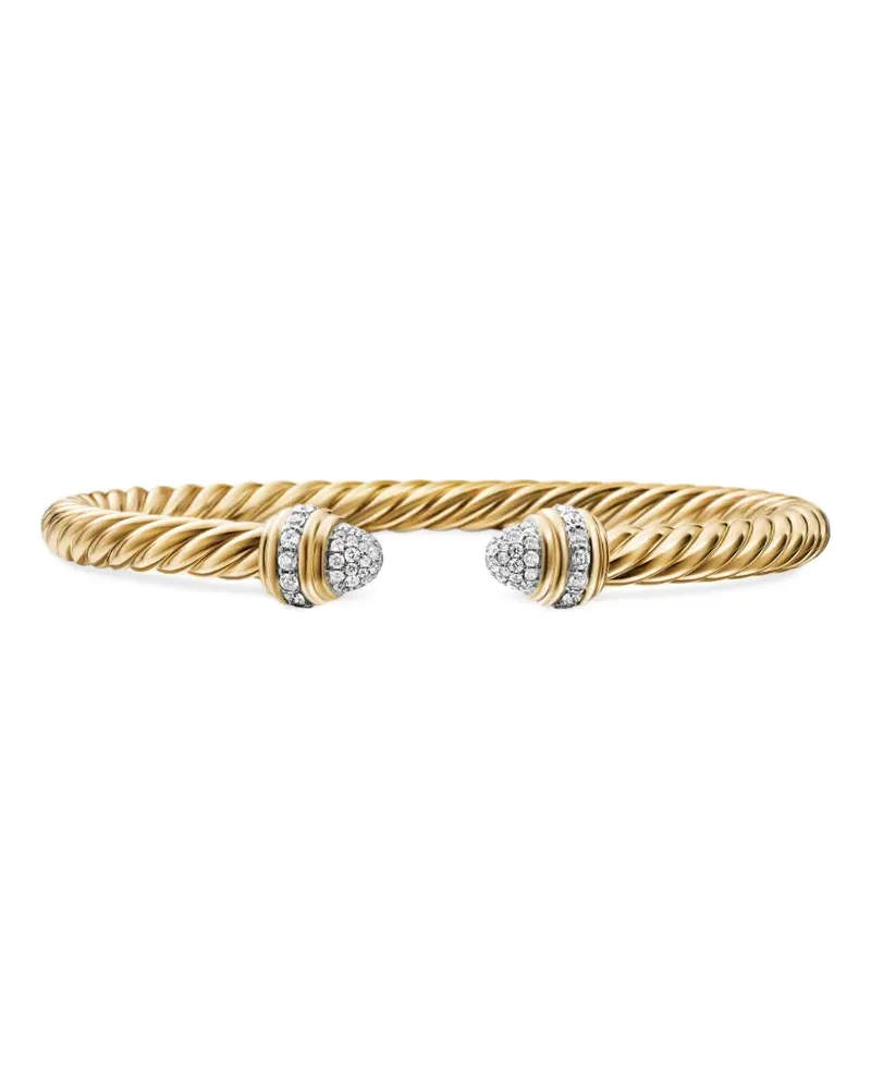 David Yurman 18kt Classic Cablespira Gelbgoldarmband mit Diamanten (5mm Gold