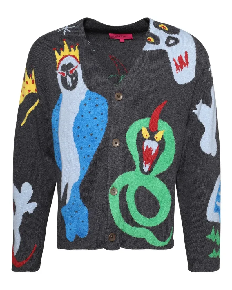 The Elder Statesman Mythical Creatures Cardigan - Grau Grau