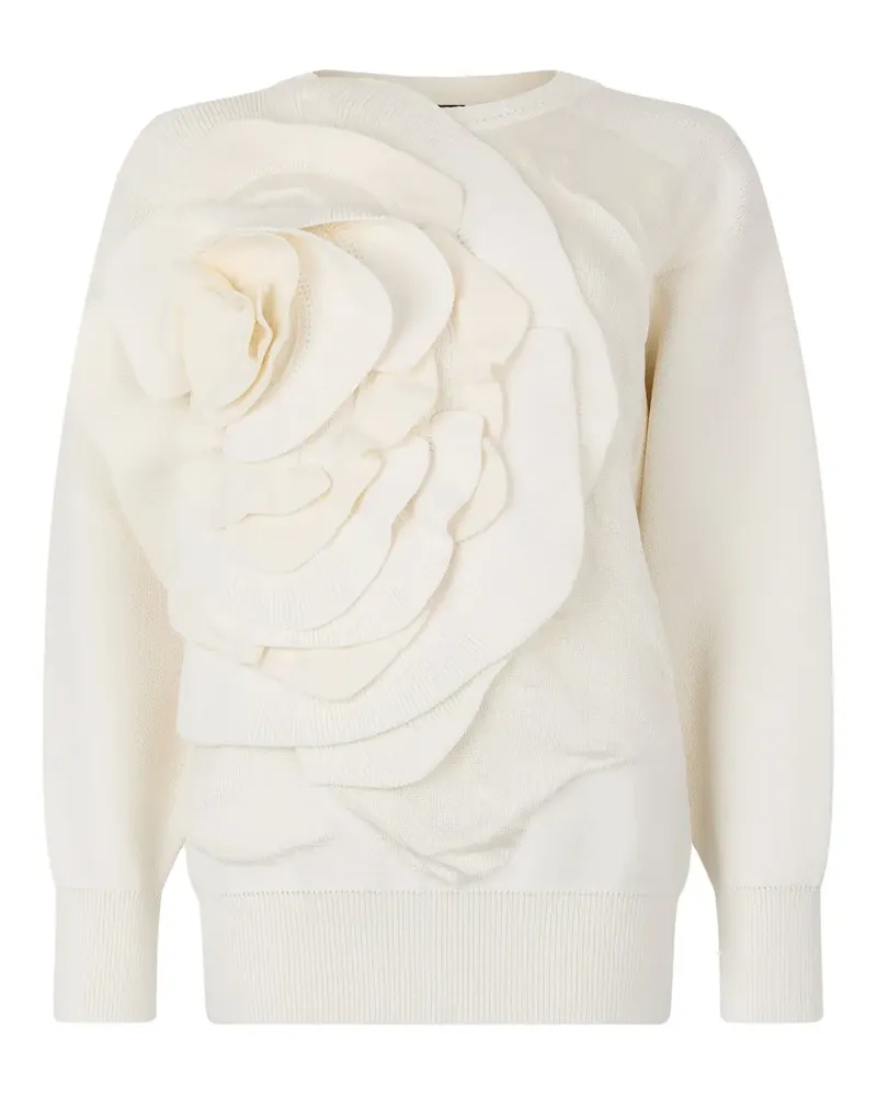 Roberto Cavalli Pullover mit 3D-Blumendetail - Nude Nude