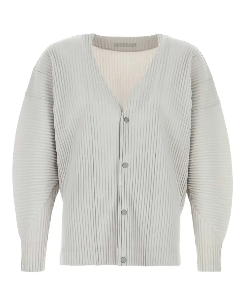 Issey Miyake September Cardigan mit Falten und V-Ausschnitt - Grau Grau