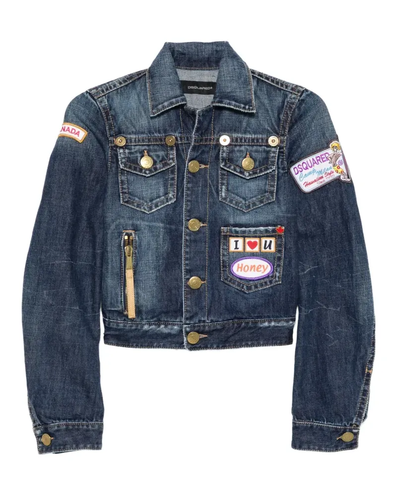 Dsquared2 2000s Jeansjacke mit Patch - Blau Blau