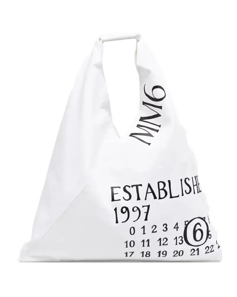 Maison Margiela Japanese Tote Bag mit Nummern-Motiv - Weiß Weiß