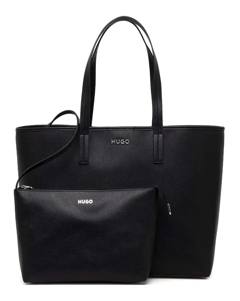 HUGO BOSS Handtasche mit Logo-Schriftzug - Schwarz Schwarz