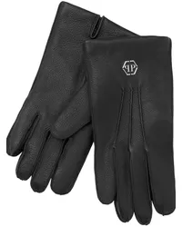 Philipp Plein Handschuhe mit Logo-Applikation Schwarz