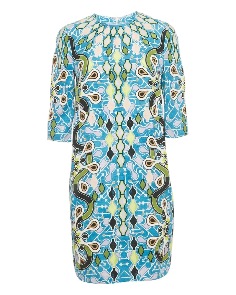Peter Pilotto geometric-print mini dress - Blau Blau