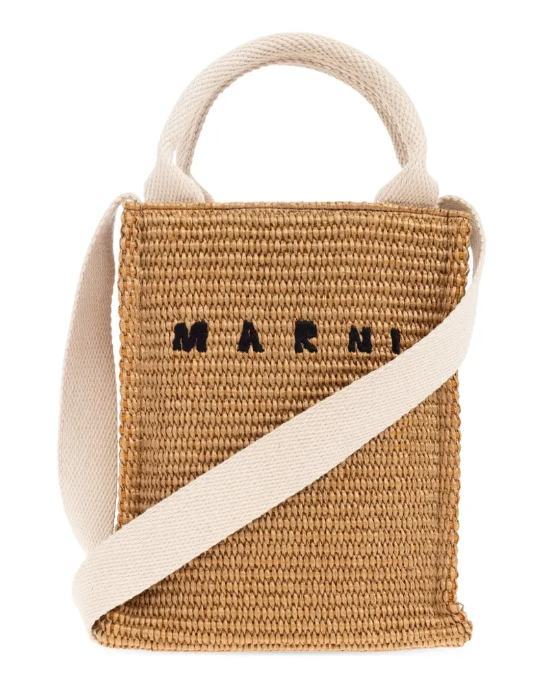Marni Tote Bag aus gewebtem Bast - Nude Nude