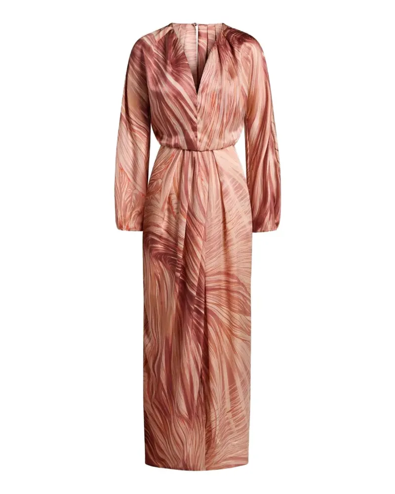 Kiton Maxikleid aus Seidensatin mit Rückenöffnung - Rosa Rosa