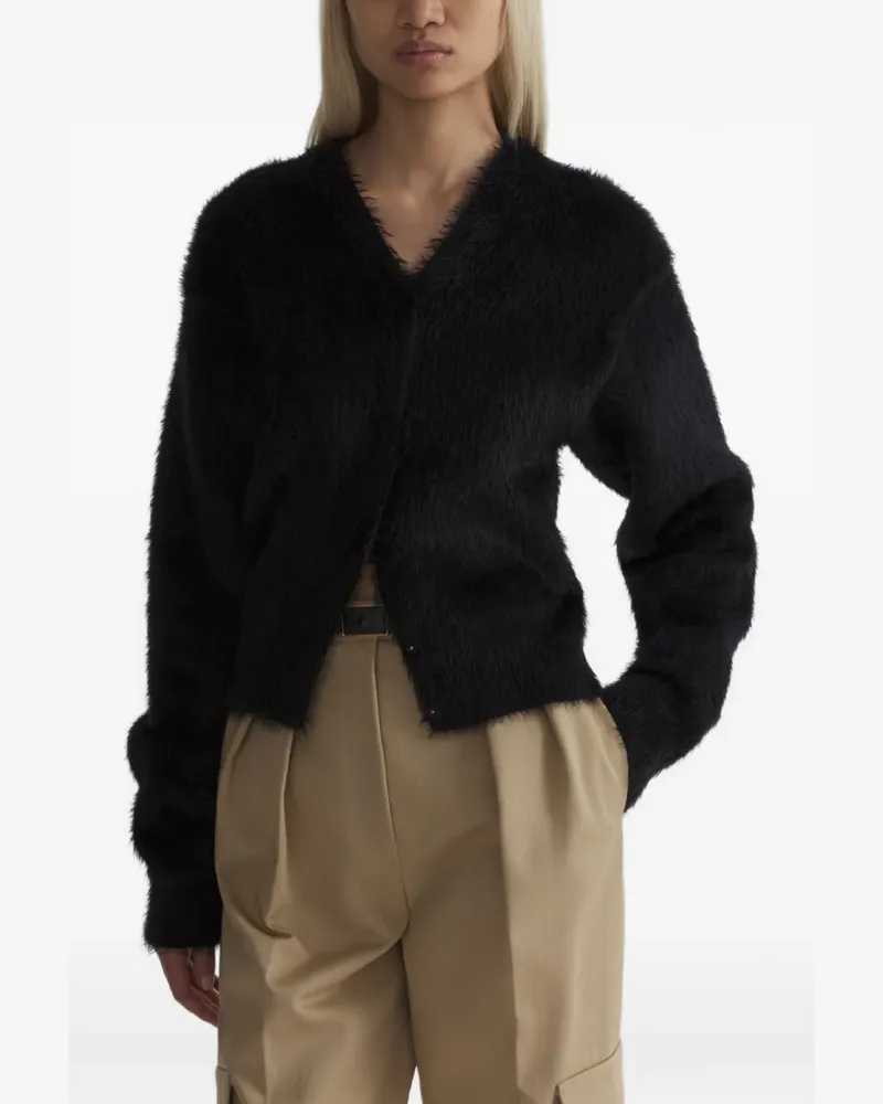Thierry Mugler Cardigan aus gebürstetem Strick - Schwarz Schwarz