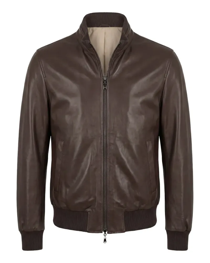 Arte Antwerp Lederjacke mit Reißverschluss - Braun Braun