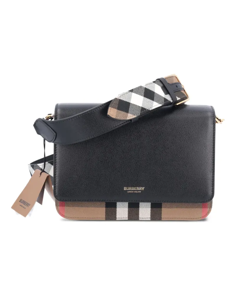 Burberry Kuriertasche mit Mackford Check - Schwarz Schwarz