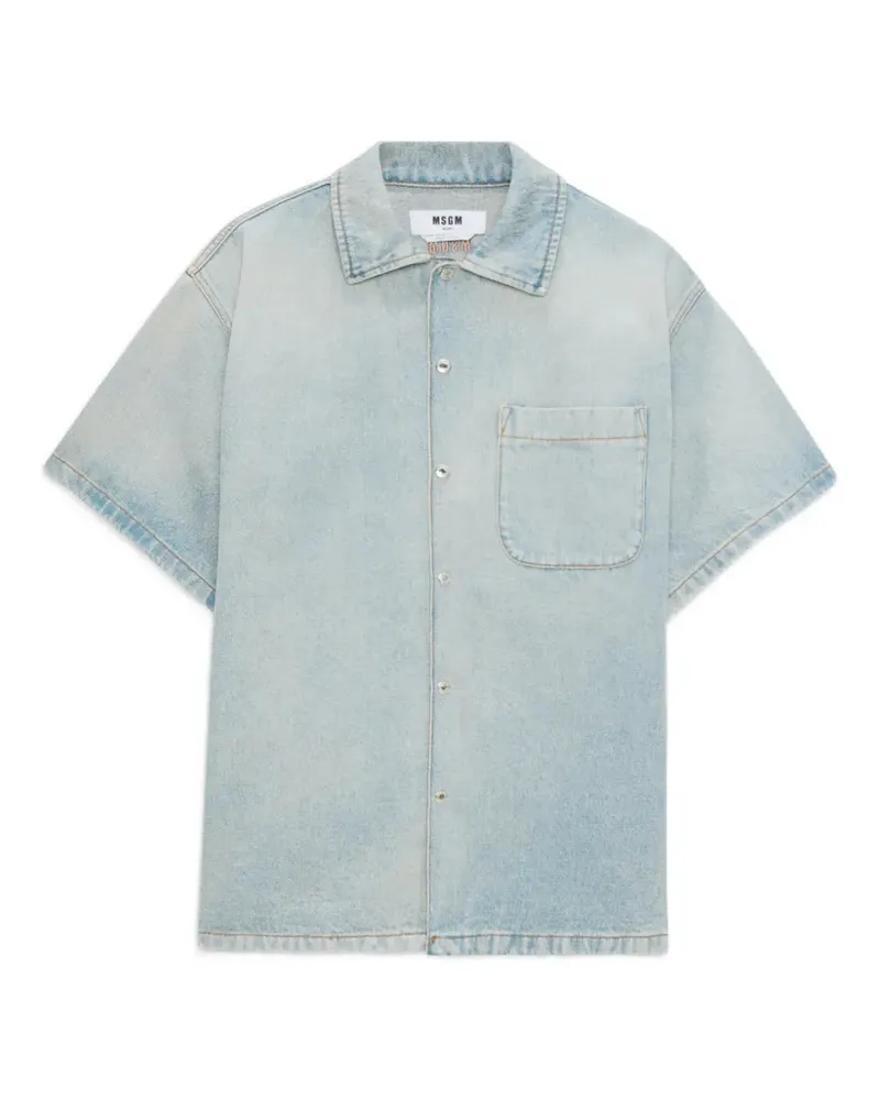 MSGM short sleeve pocket shirt - Blau Blau