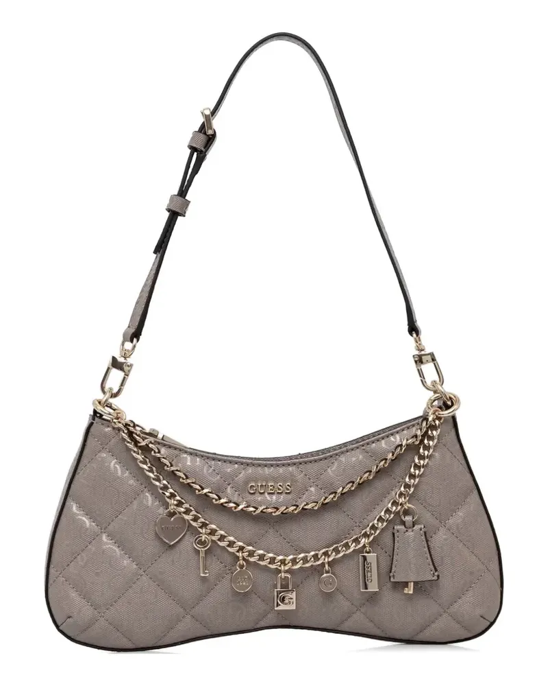 Guess Libby quilted charm-embellished shoulder bag - Grau Grau