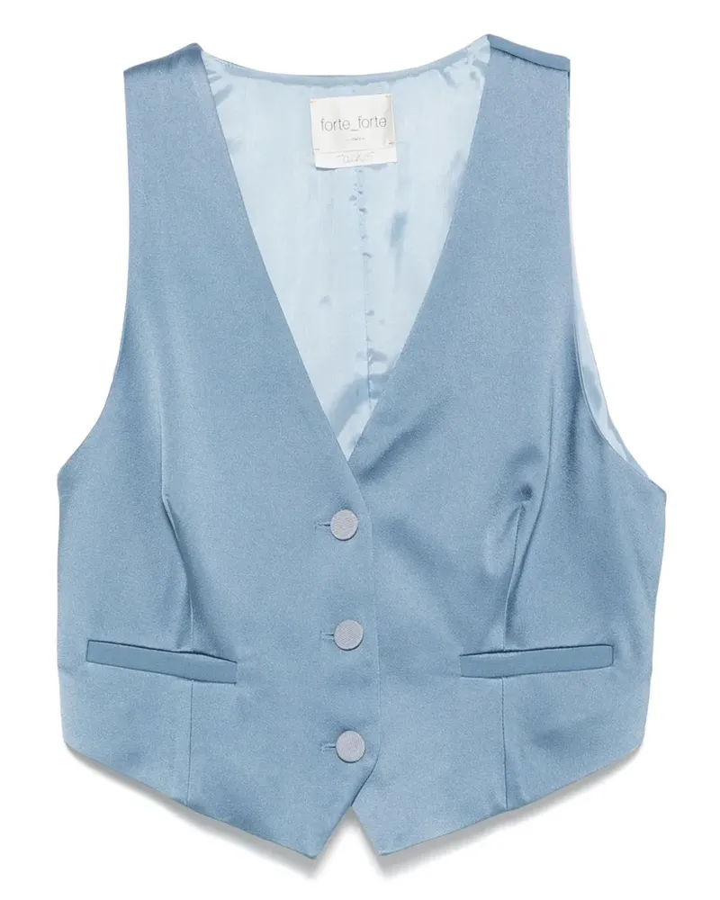 forte_forte Top mit Knopfverschluss - Blau Blau