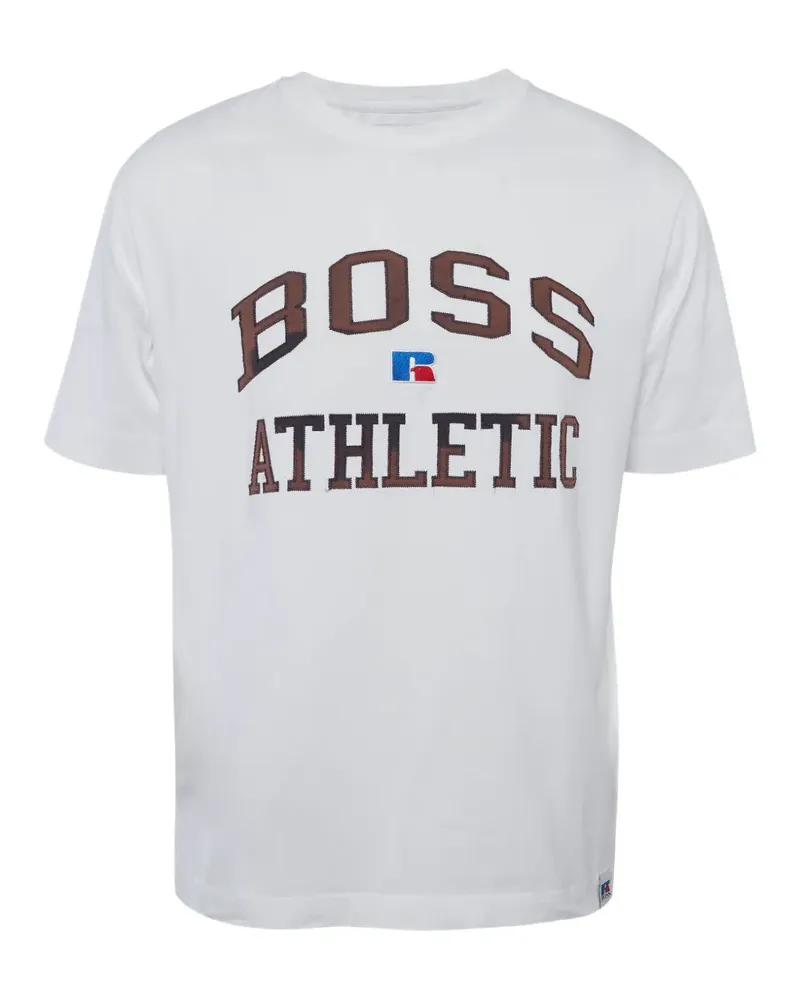 HUGO BOSS logo-embroidered jersey T-shirt - Weiß Weiß