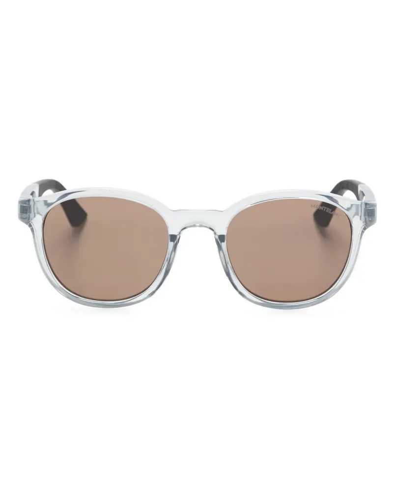 Montblanc Sonnenbrille mit eckigem Gestell - Grau Grau