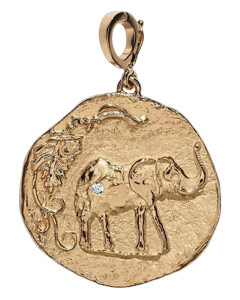 AZLEE Runder Münzanhänger mit Diamanten - Gold Gold