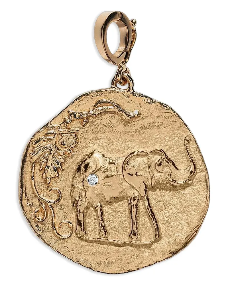 AZLEE Runder Münzanhänger mit Diamanten - Gold Gold