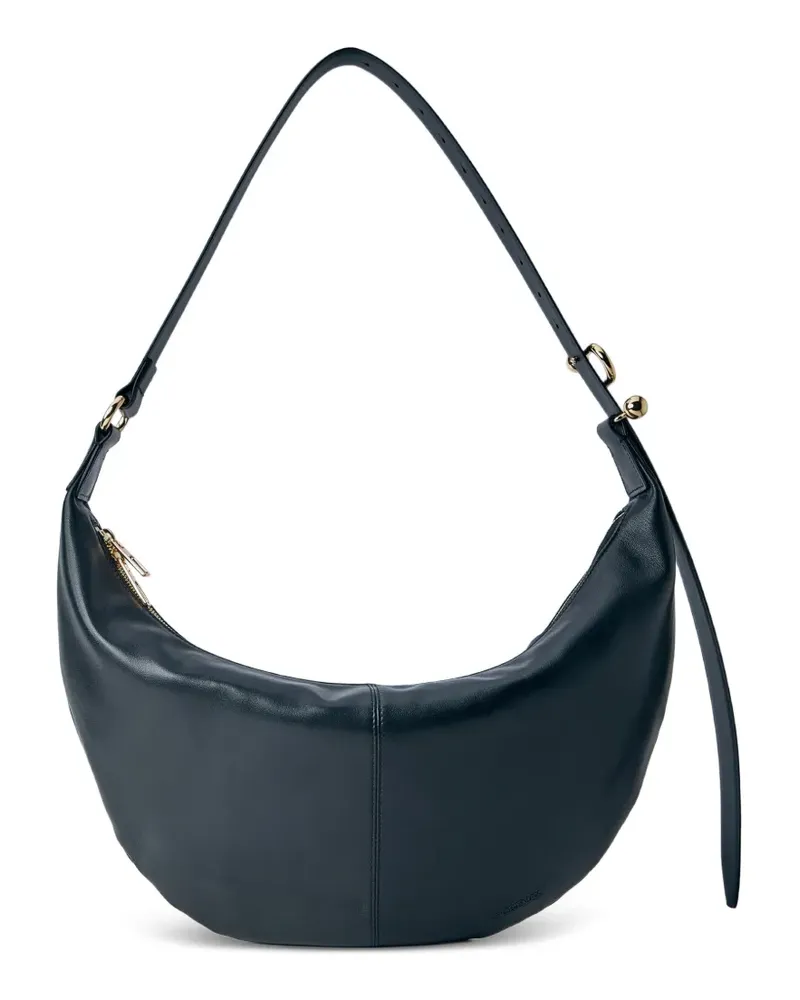 SPORTMAX Bruno curved adjustable-strap leather shoulder bag - Schwarz Schwarz