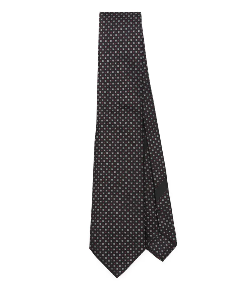 Dolce & Gabbana Geometrisch gemusterte Seidenkrawatte - Schwarz Schwarz