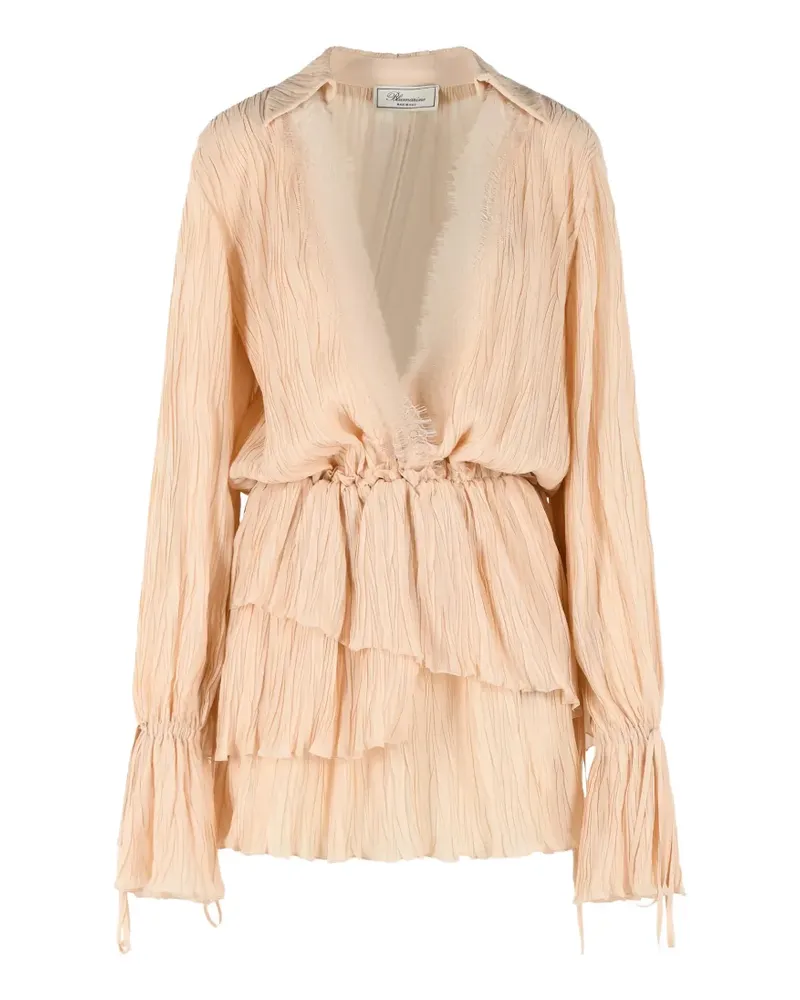 Blumarine belted pleated mini dress - Nude Nude