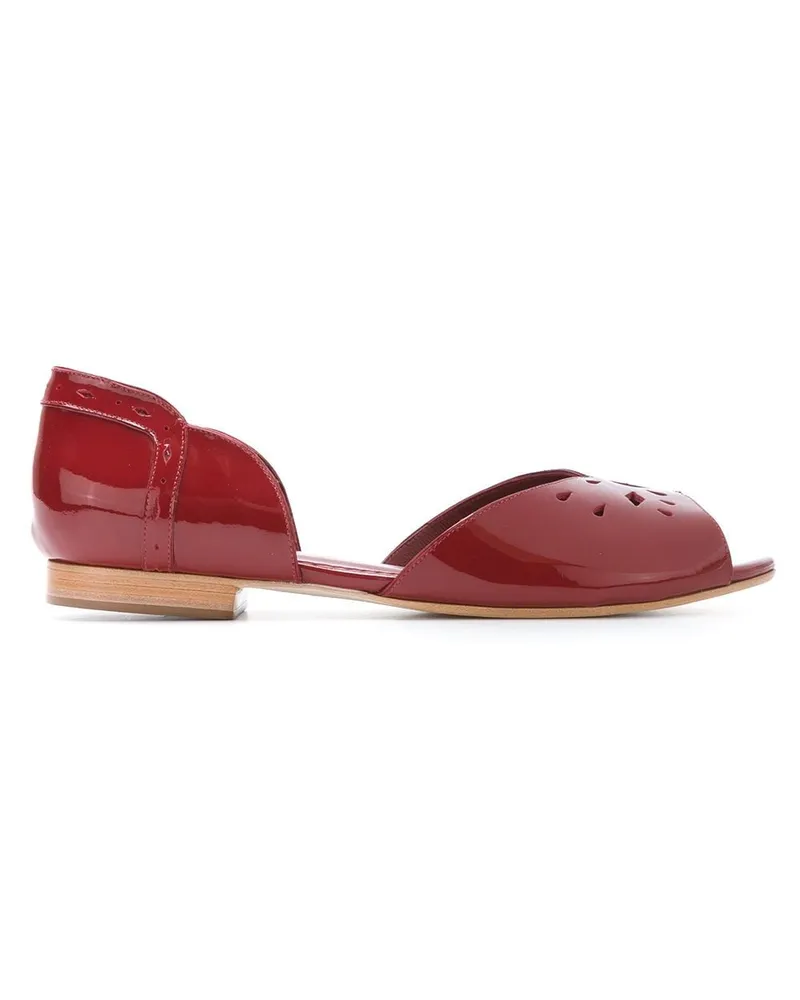 Sarah Chofakian Ballerinas mit Schleife Rot