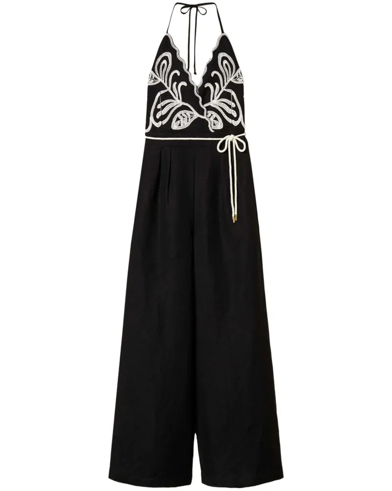 Twin-Set Bestickter Jumpsuit - Schwarz Schwarz