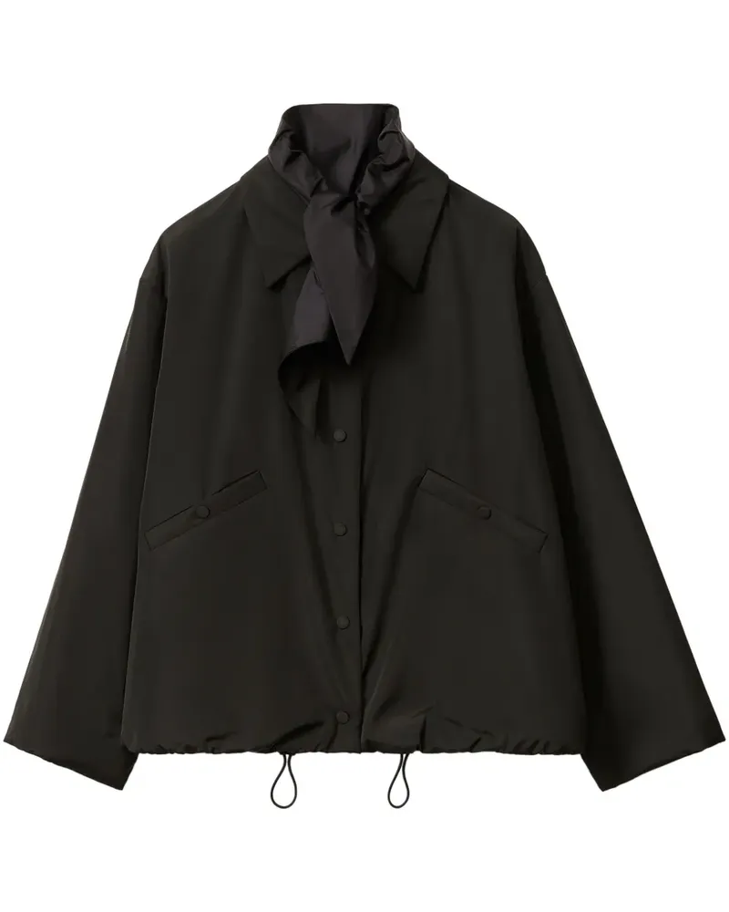 Fabiana Filippi Taft-Jacke mit abnehmbarem Schal - Schwarz Schwarz