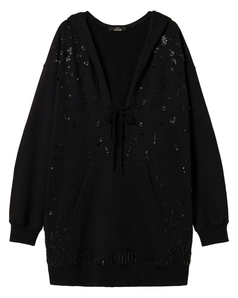 Twin-Set Besticktes Minikleid - Schwarz Schwarz