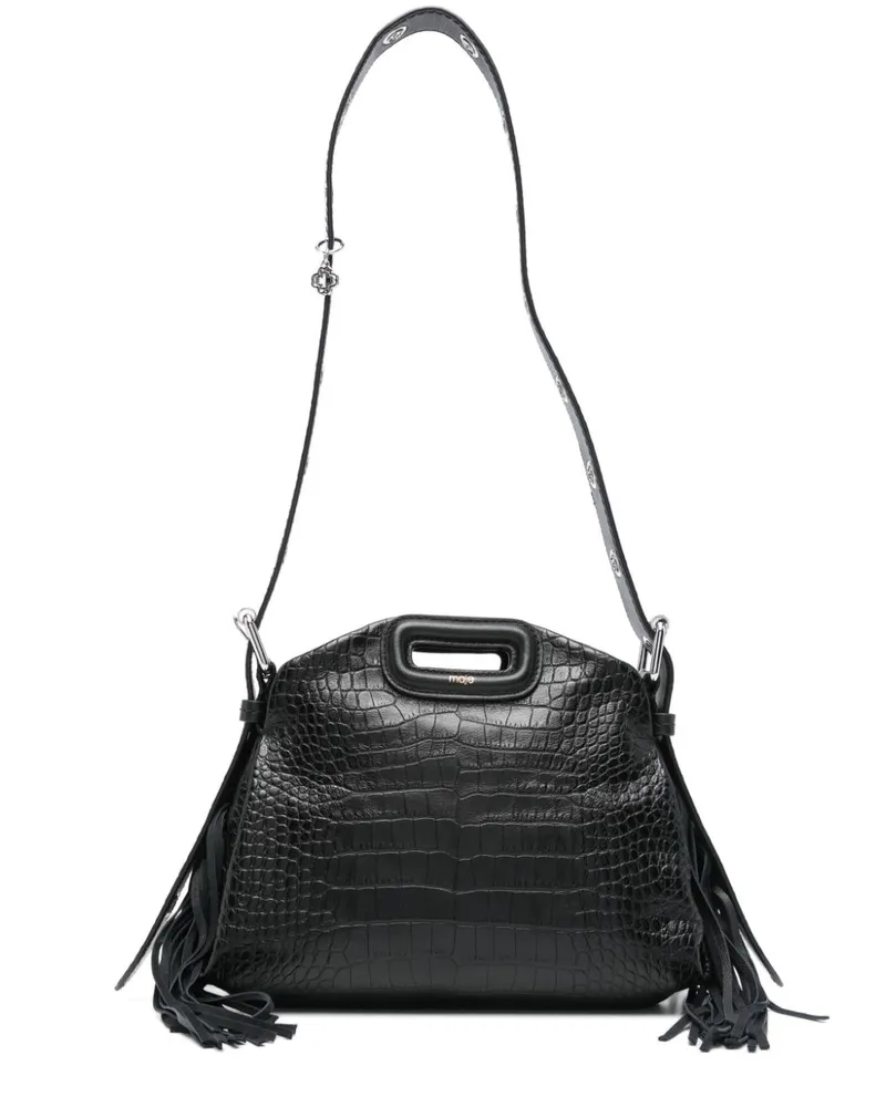 Maje Mini Miss M Tasche mit Prägung - Schwarz Schwarz