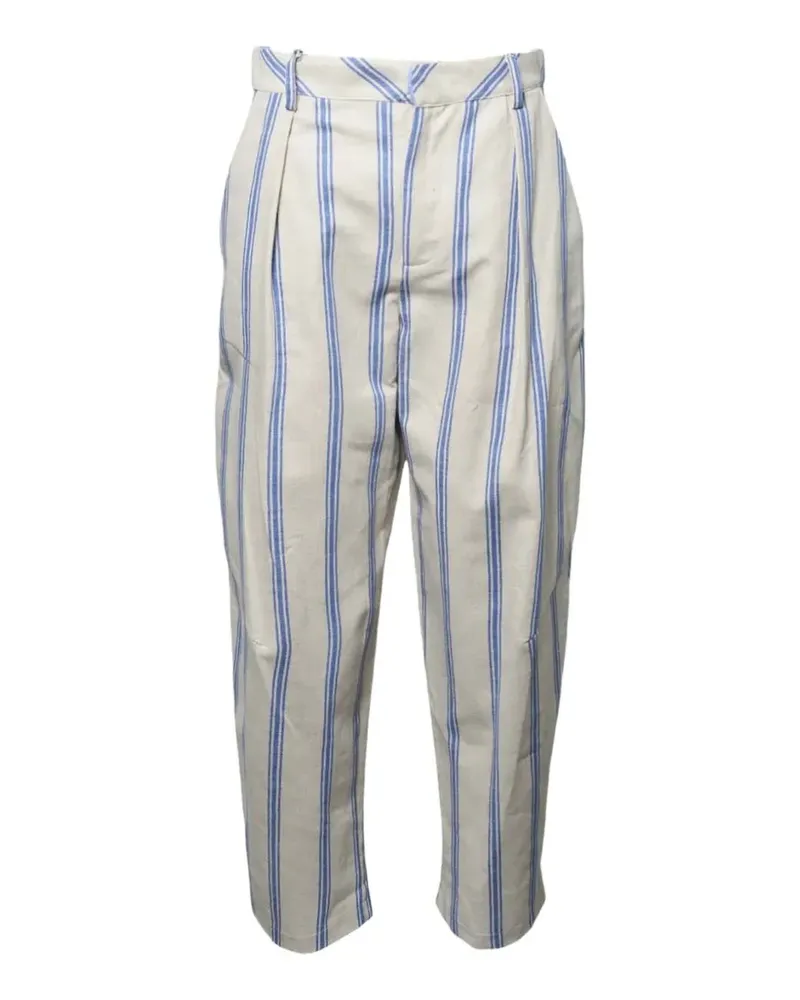 Front Street 8 striped trousers - Weiß Weiß