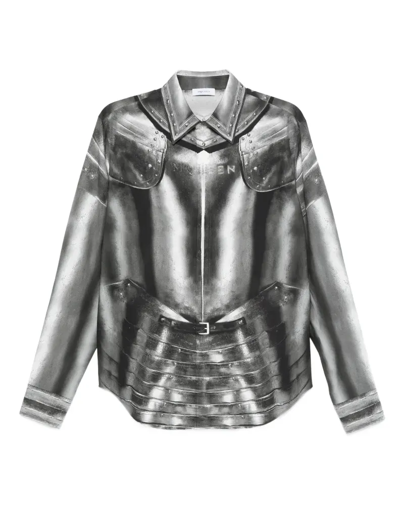 Alexander McQueen Hemd mit Rüstungs-Print - Grau Grau