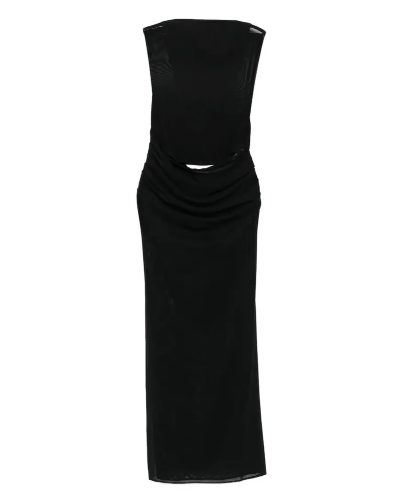 Alex Perry Maxikleid in Netzoptik - Schwarz Schwarz
